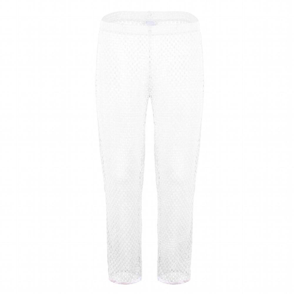 Sexy Men Panties Mesh Sheer Fishnet See Through Boho Wide Leg High Waist Trousers Swimwear Bathing Long Loose Pants-image-OPC-PCQWMRN-NEW