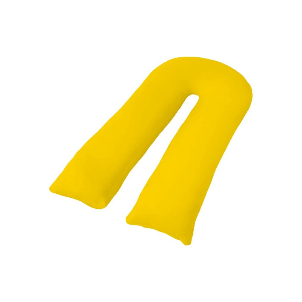 (Mustard) 9Ft Comfort U Pillow Hollow Fiber Filled Full Body Maternity Pregnancy Support + Free Case-image-OPC-PCQWNNX-NEW