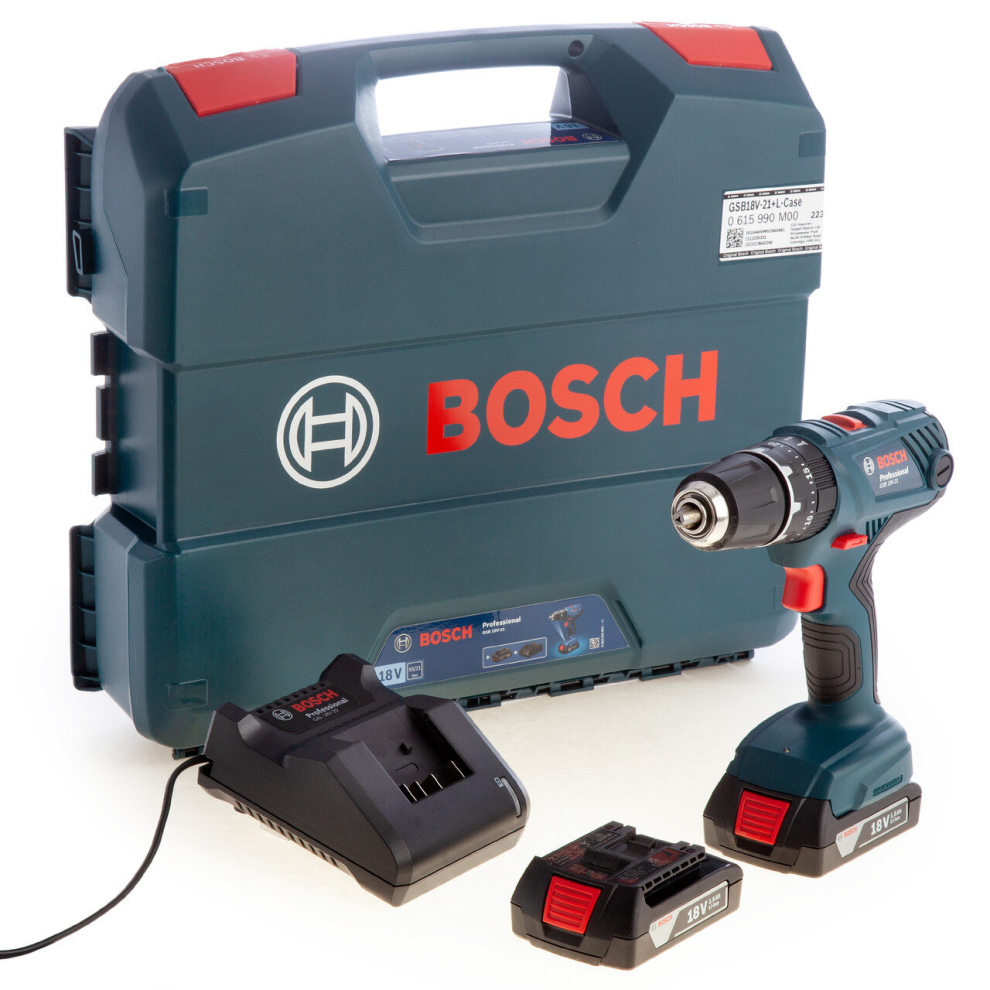 Bosch Bosch GSB 18V-21 Professional Combi Drill (2 X 1.5Ah Batteries) In Case 0615990M00