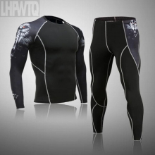 Compression Mens Sports Underwear MMA Rash Guard Male Fitness Leggings Jogging T-shirt Quick Dry Gym Workout Sport Suit 4XL