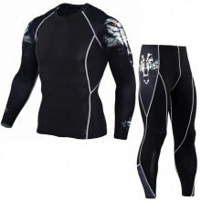 Thermal Underwear Bottom Mens Clothing Compression Men T-shirt Leggings Rashgard Kit Long Sleeves Top for Fitness Man Tracksuit