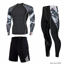 Mens Fitness Long Johns Sportswear Men Bodybuilding Tights Compression Thermal Underwear MMA Workout Sport Suit for Men