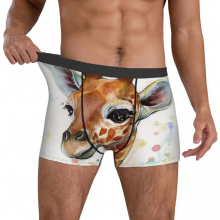 Giraffe Underwear Baby Giraffe Watercolor Painting Nursery Art Customs Boxershorts Males Underpants Plain Shorts Briefs