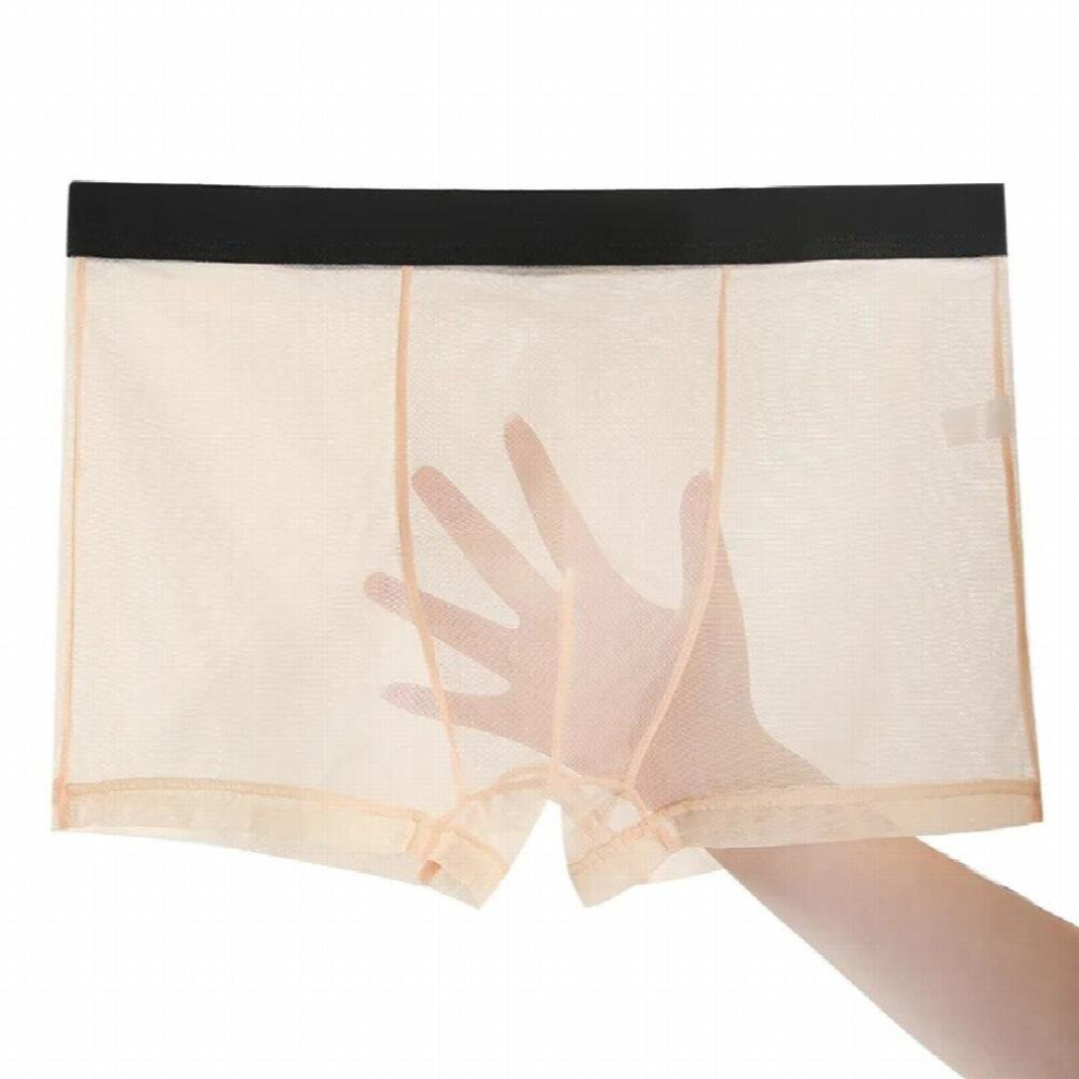 Multicoloured Mens Underwear Transparent Boxers Bulge Ice Silk See Through Underpants Sexy Briefs Low Waist Panties Lingerie Intimates