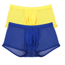 2PCS/Lot Man Underwear Mesh Boxer Transparent Sexy Ultra-Thin Jockstrap Male Underpants Low Waist Mens Boxer Panties Boxershorts