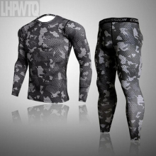 Mens Combat Camouflage Thermal Underwear Set Long Johns Winter Thermal Underwear Base layer Men Sports Compression Sports Sets