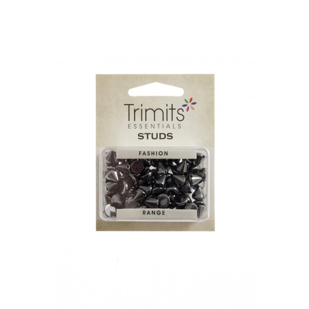 Trimits Cone Sew On Metal Studs  Gunmetal - per pack of 80-image-OPC-PCQWXWJ-NEW