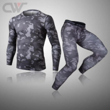 Mens Thermal Suit Gym Tights Thermal Underwear Compression Fitness MMA Rashguard Fitness Mens Long Quick Dry Tracksuit