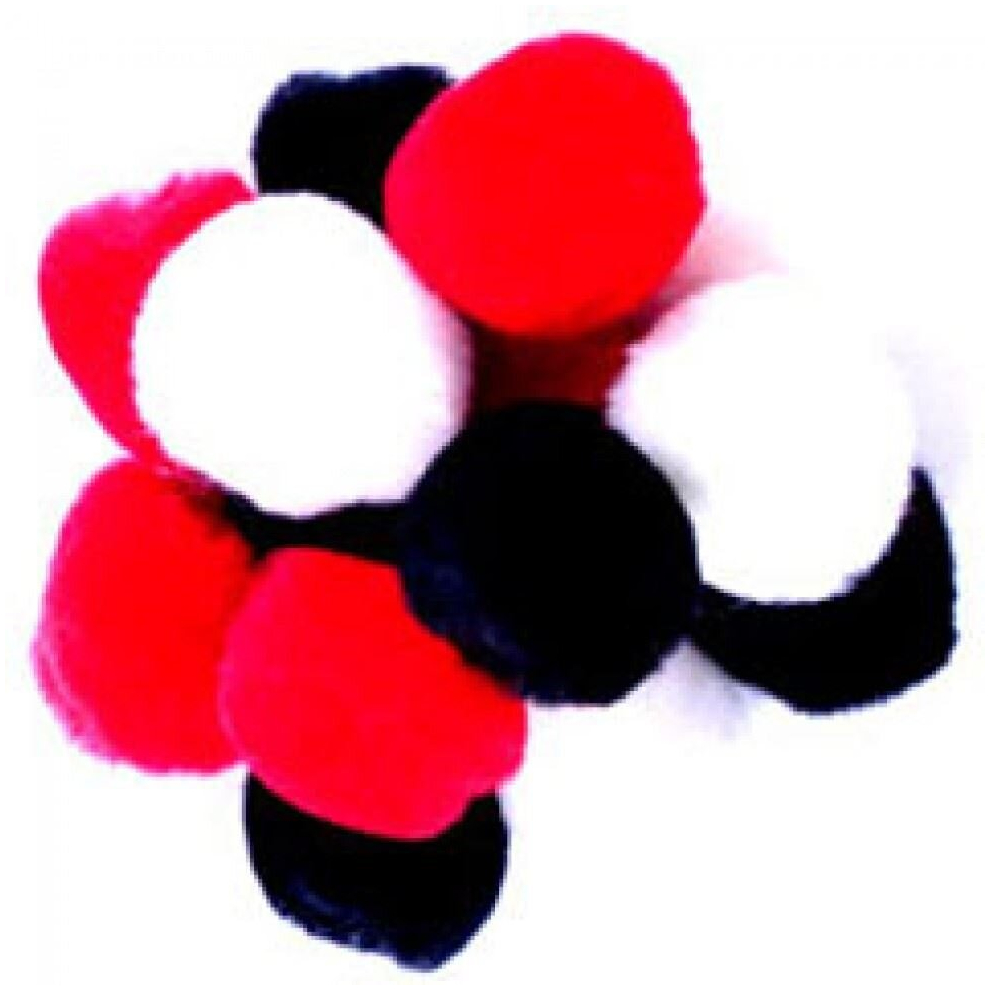 Trimits Pom Poms  Red Black White Mix - per pack of 50-image-OPC-PCQWZ9F-NEW