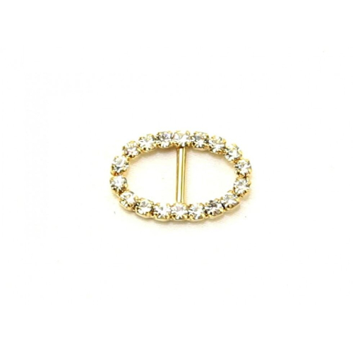 Diamante Oval Buckle  Gold - each