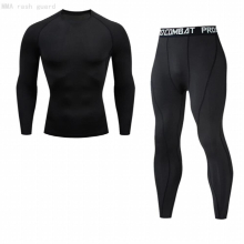Thermal Set Compression Mens Long Underwear Suit Rashguard Winter Warm First Layer Tights T-shirt + Leggings 2pc Set Men