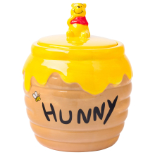 Bufalo argento Disney Winnie the Pooh Miele """"Hunny"""" Vaso scolpito in ceramica dipinta a mano in 3D Barattolo per biscotti per snack (piccolo)