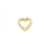 Diamante Heart Buckle  Gold - each 1