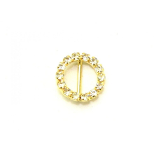 Diamante Round Buckle Gold - each
