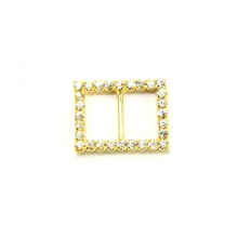 Diamante Rectangle Buckle Gold - each