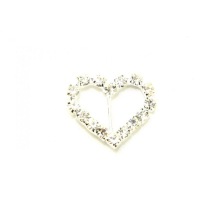 Diamante Heart Buckle Silver - each