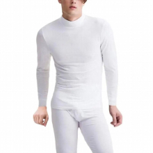 Mens Winter Thermal Underwear Suit Half-high Collar 70% Cotton Thermal Underwear Long Johns Men Thick Warm Clothing L-XXL