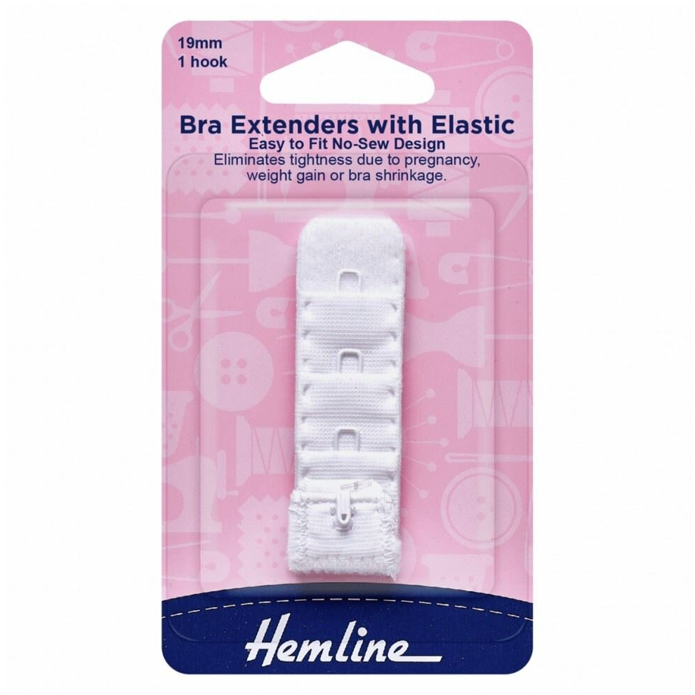 Hemline Women's White Bra Back Extenders