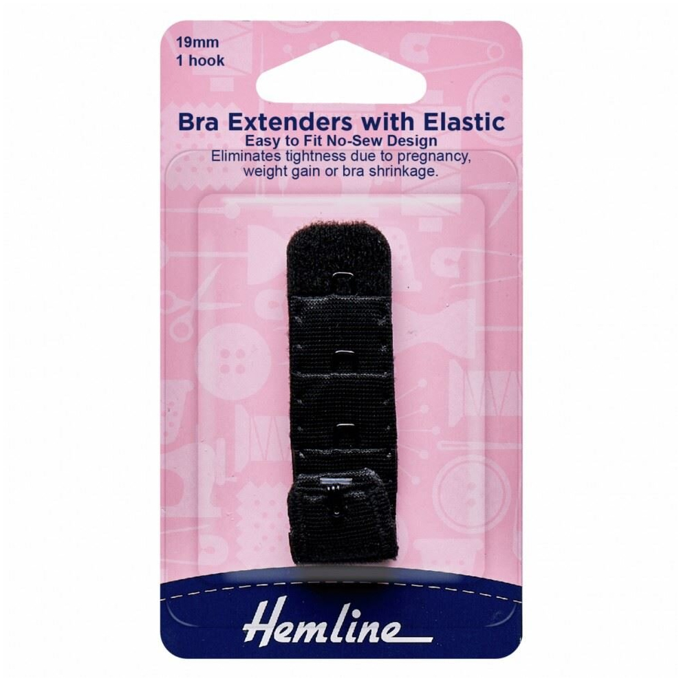 Hemline Women's Black Bra Back Extenders