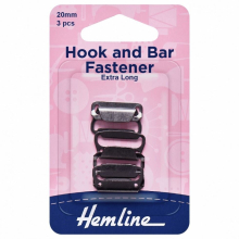 Hemline Hook & Bar Fasteners  Black - per pack