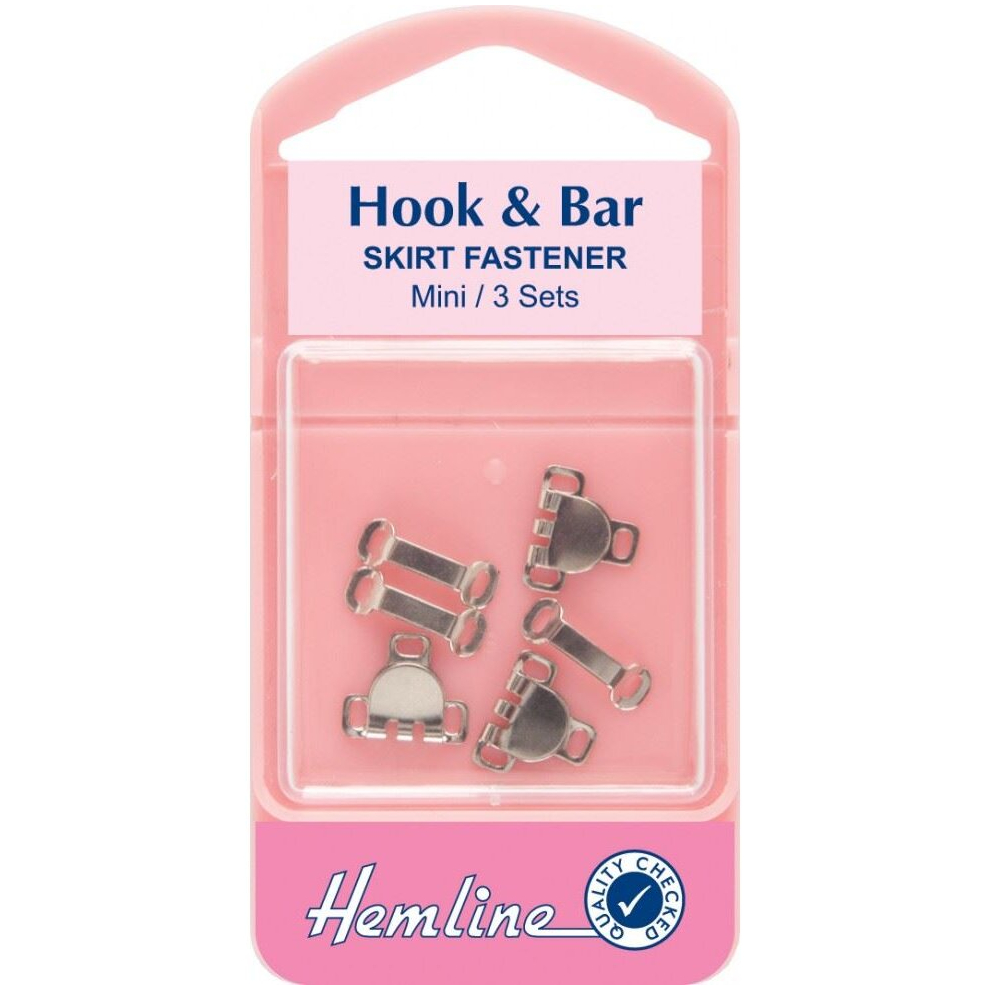 Hemline Silver Hook & Bar Fasteners - Per Pack