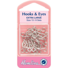Hemline Hook & Eye Fastenings  Silver - per pack