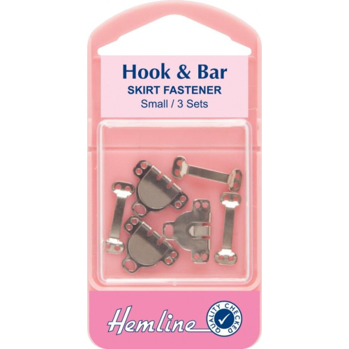 Hemline Hook & Bar Fasteners  Silver - per pack