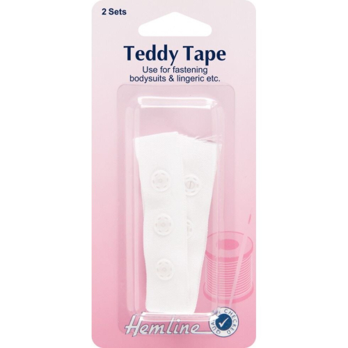 Hemline Press Fastener Snap Tape  White
