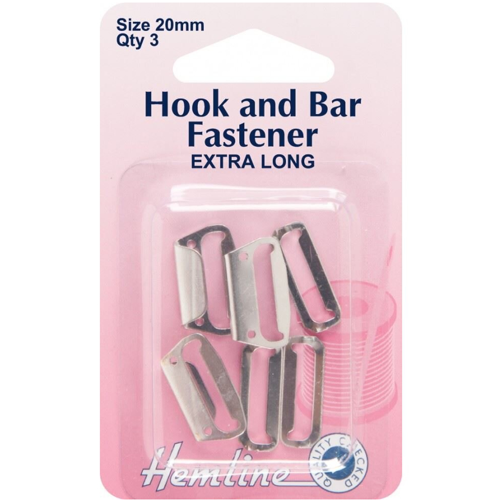 Hemline Silver Hook & Bar Fasteners - Per Pack