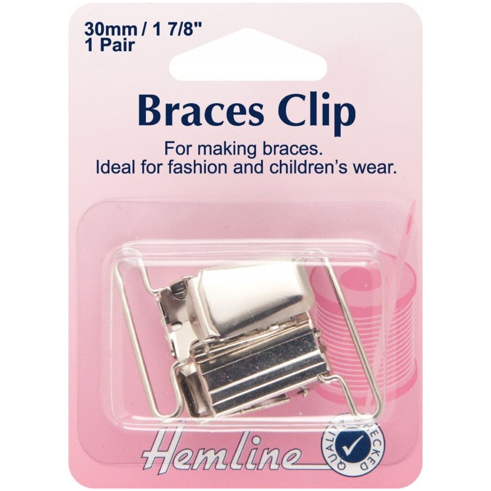Hemline Brace & Suspender Clips  Nickel Silver