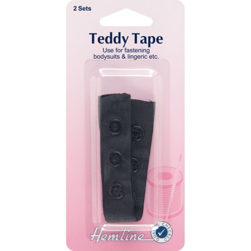 Hemline Press Fastener Snap Tape  Black