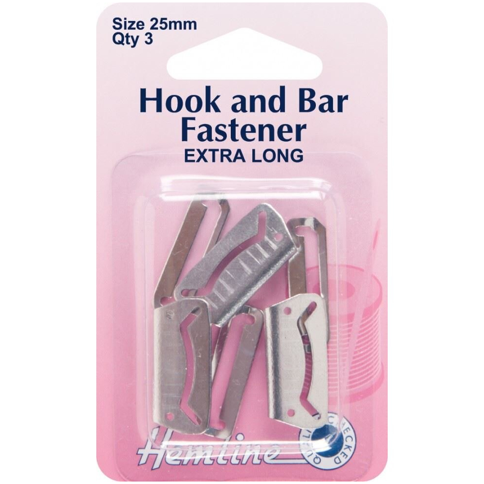 Hemline Silver Hook & Bar Fasteners - Per Pack