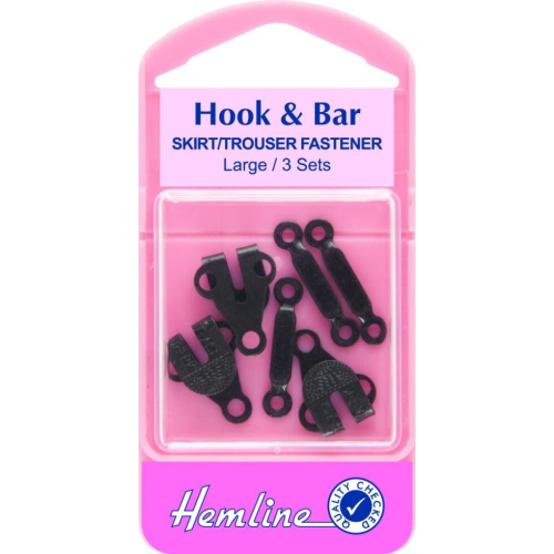 Hemline Hook & Bar Fasteners  Black - per pack