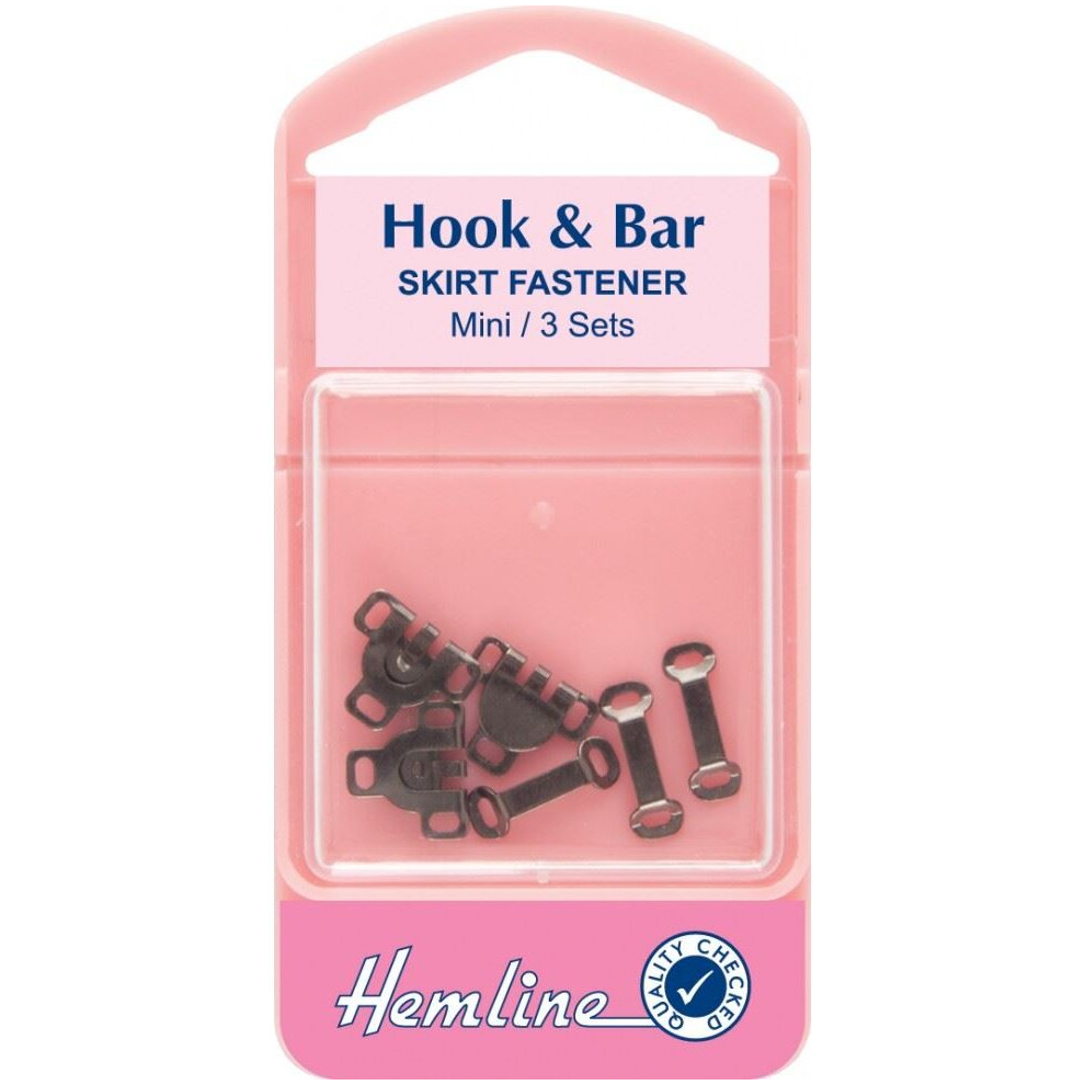 Hemline Black Hook & Bar Fasteners - Per Pack