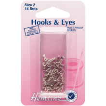 Hemline Hook & Eye Fastenings  Silver