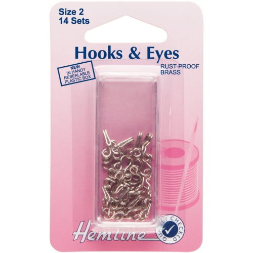 Hemline Hook & Eye Fastenings  Silver