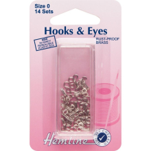 Hemline Hook & Eye Fastenings  Silver