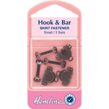 Hemline Hook & Bar Fasteners  Black - per pack