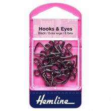 Hemline Hook & Eye Fastenings  Black