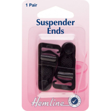 Hemline Suspender Fasteners Black