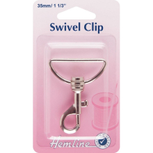 Hemline Swivel Clip Fasteners Silver - each