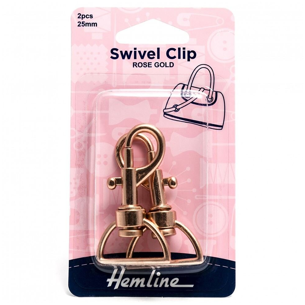 Hemline Gold Swivel Clips Rose - Per Pack Of 2