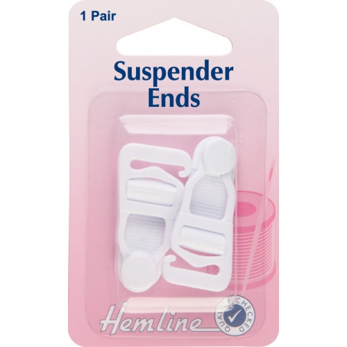 Hemline Suspender Fasteners  White