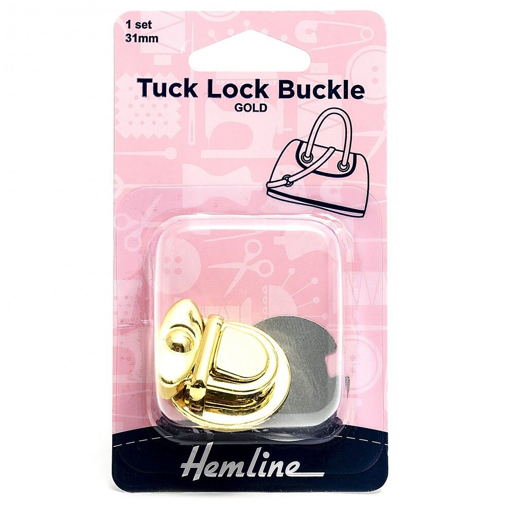 Hemline Gold Tuck Lock Buckles - Each