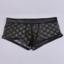 Men Mesh Transparent See Through U-convex Underwear Lingerie Gay Wear Pants Sexy Breathable Thin Boxer