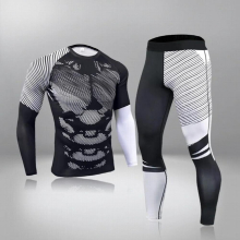 Winter Indoor Thermal Underwear Long-Sleeved Compression Shirt Quick-Drying Fitness Sports Shirt Warm Basic Layer Leggings Men