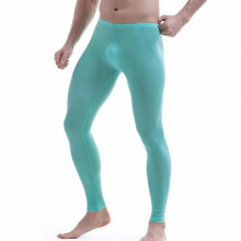 Long Johns Viscose Elastic Slim Fitness Pants Mens Underwear Bottoms Leggins Sexy Tights Flat Front (NO POUCH) Bielizna M?ska