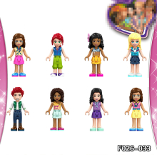 (Style B 8pcs) 41Pcs Friends Girls Mini Figures Building Blocks Toys Gift Fit Lego