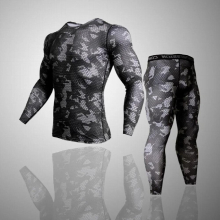 Winter Warm Top + Bottom 2 Piece Underwear Mens Set Compression Activewear Warm Base Layer Quick dry Sportswear Tracksuit set