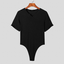Summer Romper Sexy Casual Men Short Sleeve Jumpsuit Solid Comfortable Underwear Casual Stylish Male Bodysuit S-5XL
